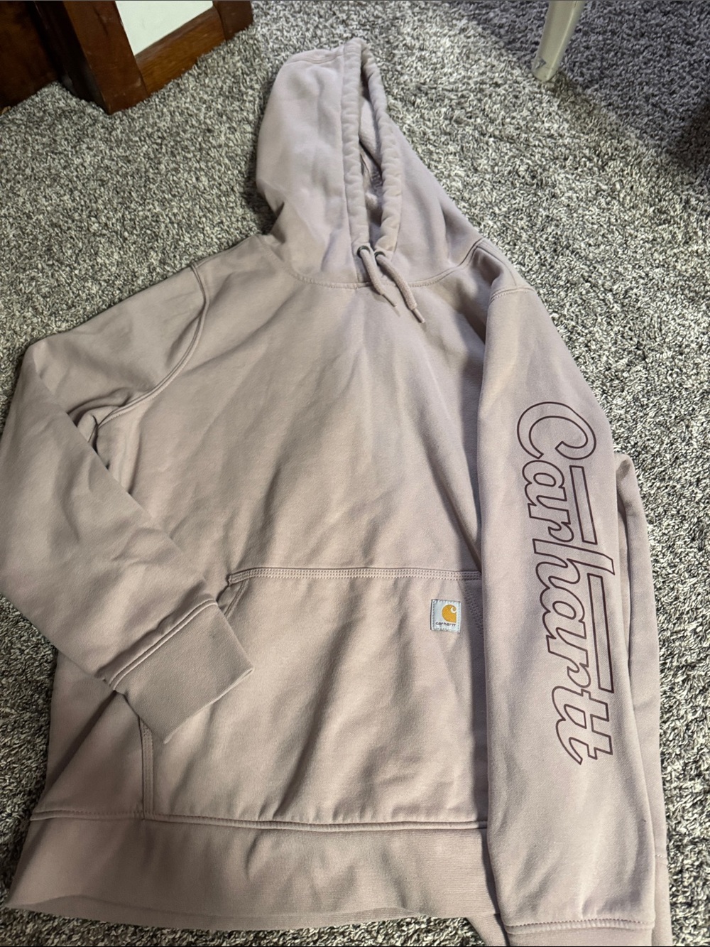 Carhartt Dusty Mauve Logo Sleeve Pullover Hoodie